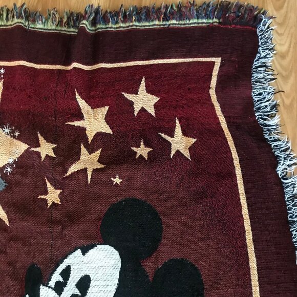 Vintage Disney World Mickey Mouse Tapestry Throw Blanket 42x60" - Picture 11 of 16